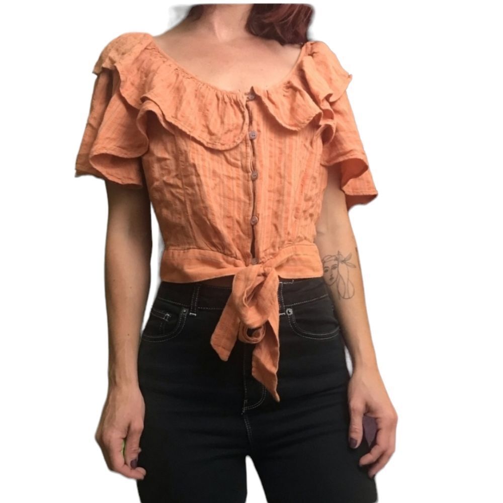 Free People Ruffle Top size Small - Picture 6 of 6
